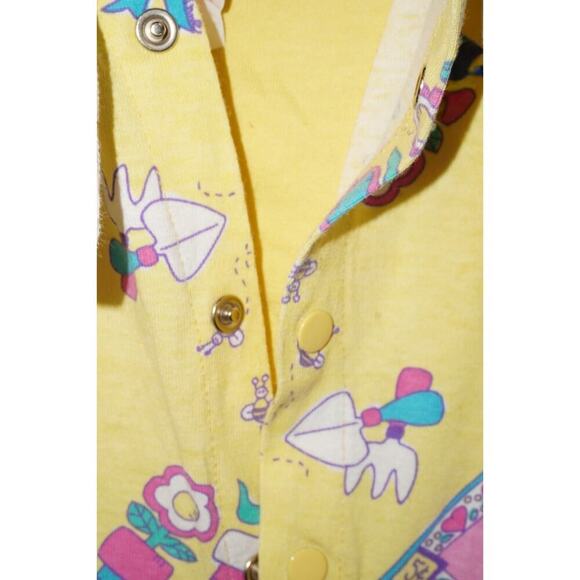 Vintage 90s Yellow Strawberry Print Sailor Dress – Kids Size 6 Snap Back – Retro - Picture 5 of 5